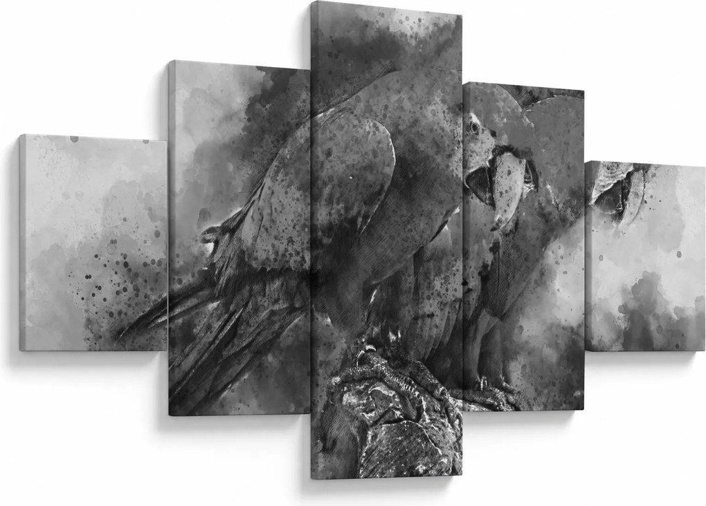 Obraz - Papugi akwarelowe (125x70 cm)