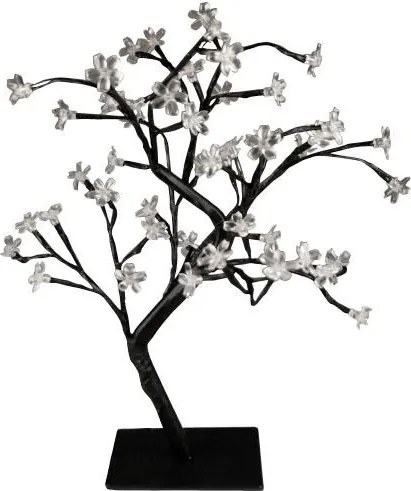 Dekoracyjne LED drzewo z kwiatami - 45 cm, zimna biel