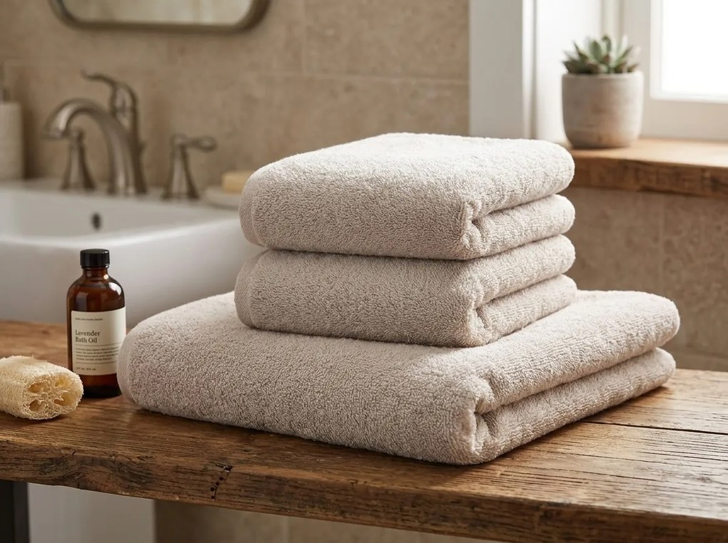 Ręcznik kąpielowy NORIELLE 70x140 cm beżowy, 100% bawełna