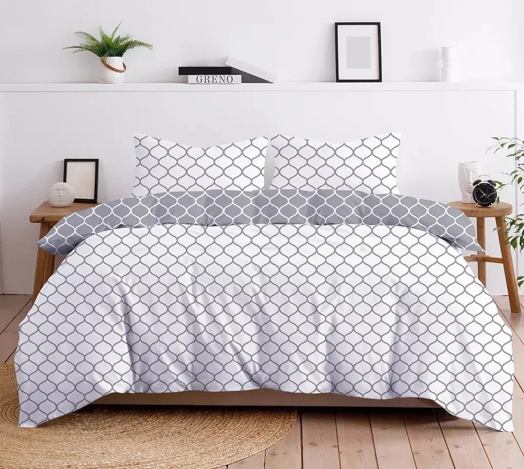 Pościel Bawełniana Greno Premium Decor 140x200 szara GRENO