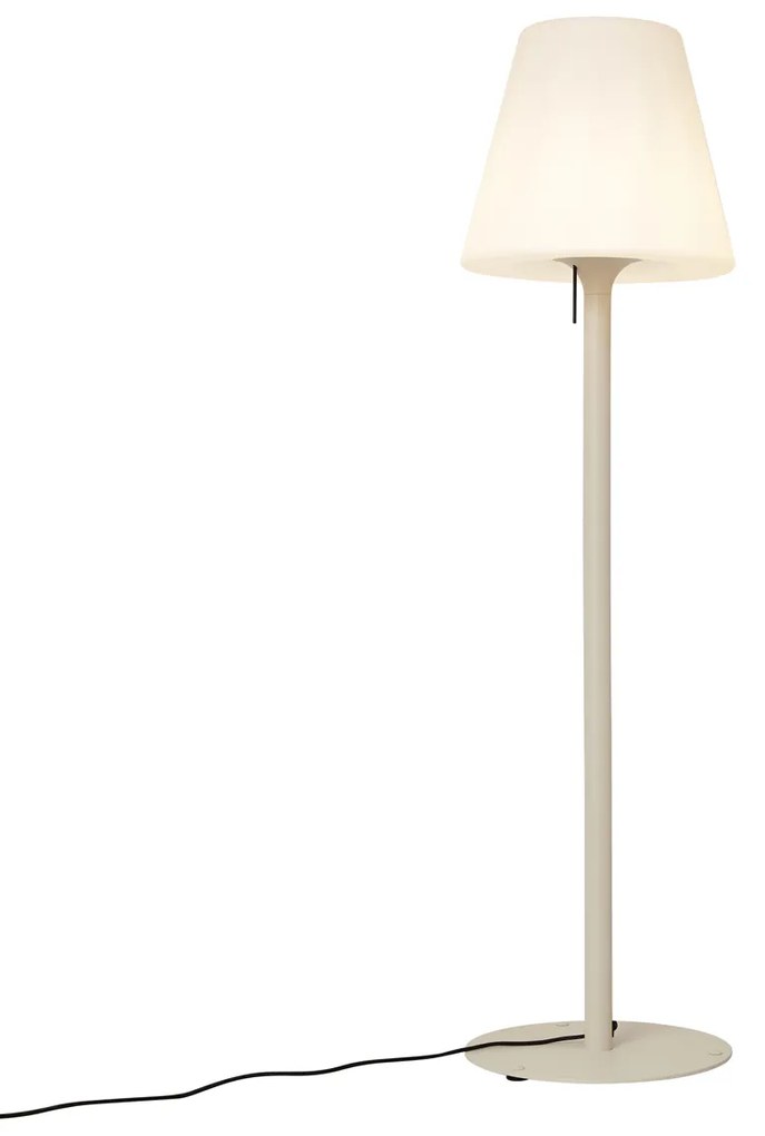 Zewnetrzna Nowoczesna lampa podłogowa zewnętrzna beżowa z białym kloszem IP44 - Big Virginia Nowoczesny Oswietlenie zewnetrzne