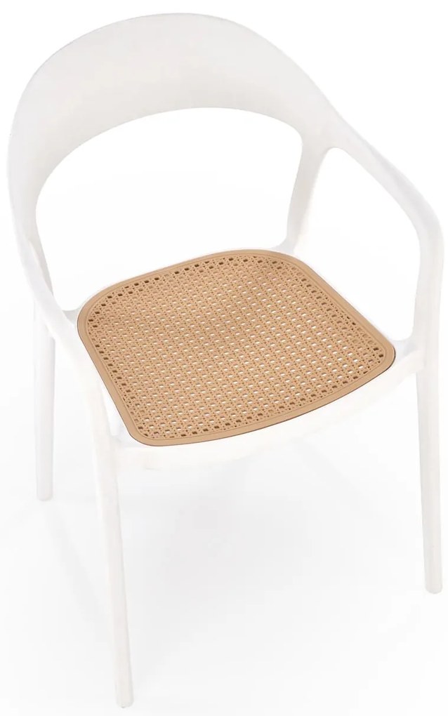 K530 krzesło biały naturalny, nowoczesne, skandynawskie, polipropylen