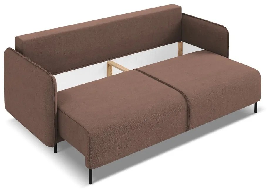 Różowa rozkładana/ze schowkiem sofa 226 cm Luana – Makamii