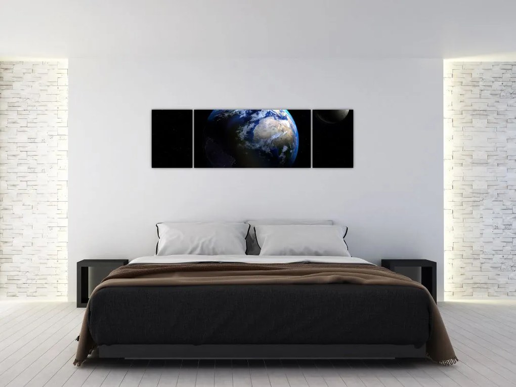Obraz Ziemi i Księżyca (170x50 cm)