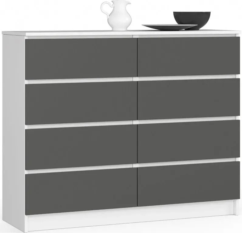 Komoda do salonu biała + grafit R0-L54