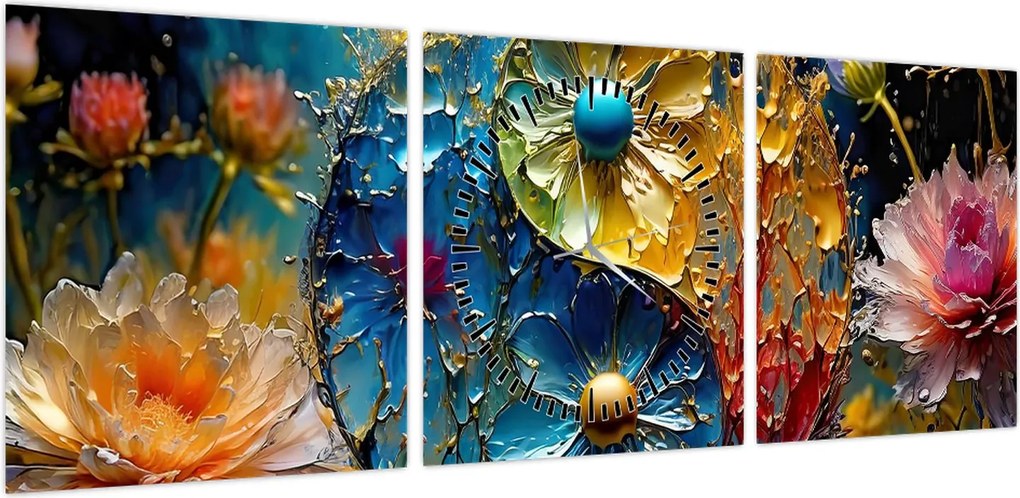 Obraz - Harmonia i równowaga (z zegarem) (90x30 cm)
