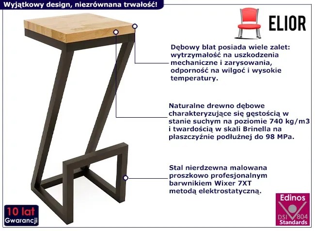 Nowoczesny hoker loft z dębowym blatem - Avorro 6X