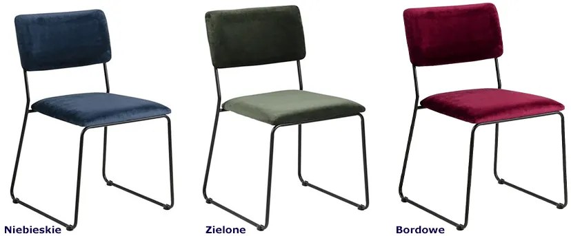 Zielone welwetowe tapicerowane krzesło - Kalen