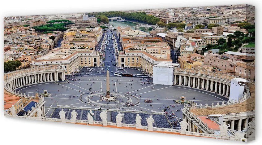 Obraz drukowany na płótnie Panorama Placu Świętego Piotra
