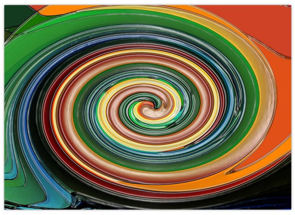 Abstrakcyjny obraz - kolorowa spirala (70x50 cm)