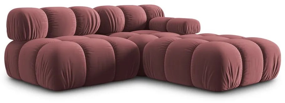 Różowa aksamitna sofa 282 cm Bellis – Micadoni Home