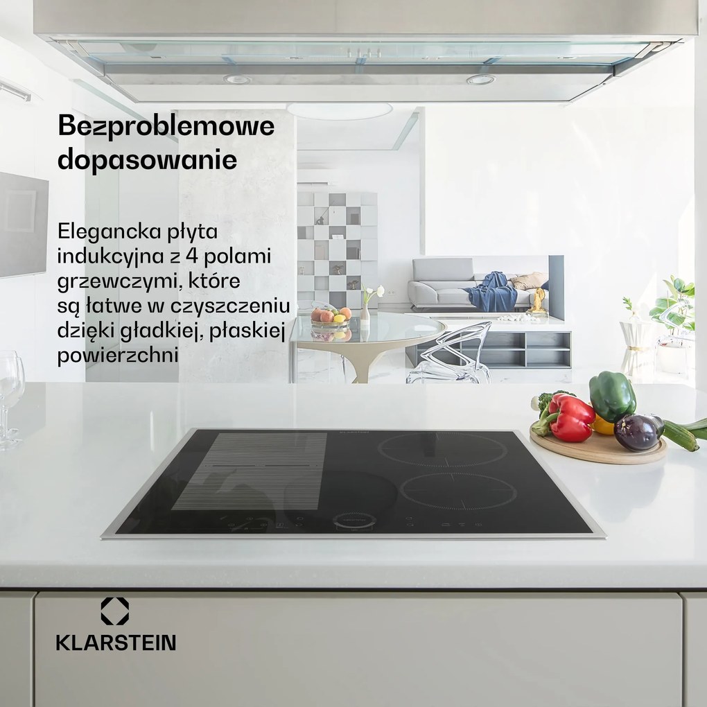 Klarstein Delicatessa Prime 60cm Płyta Indukcyjna 4 Strefy Gotowania Czarny