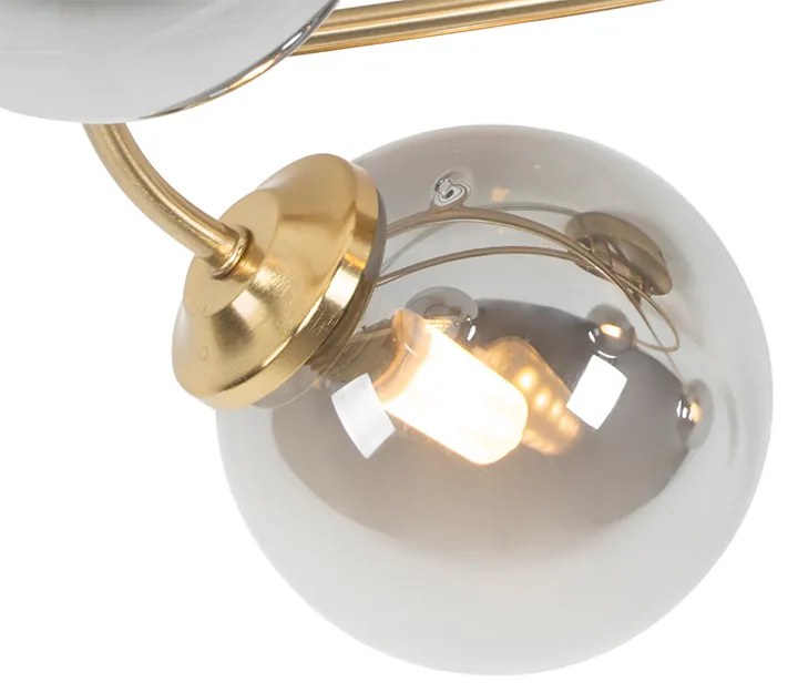 Nowoczesna lampa sufitowa złota 4-punktowa z dymionym szkłem - Athens Rustykalny / Vintage Oswietlenie wewnetrzne