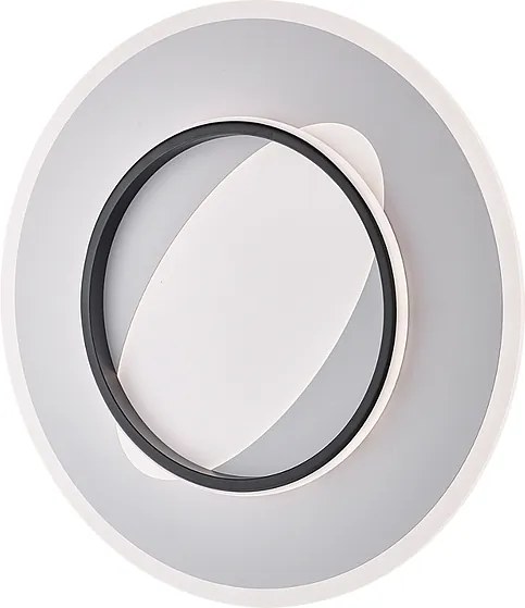 Lampa sufitowa Annie z metalu i aluminium lakierowana na biało i czarno z wbudowaną diodą LED CCT + pilot H.6 Ø50 BL321-PBC