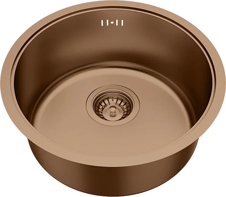Essenox zlewozmywak 1 komora okrągła ze stali nierdzewnej 42.5cm szczotkowane miedź - Essebagno