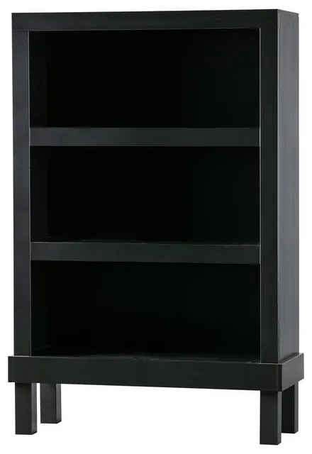 Czarny regał z litego drewna sosnowego 107x160 cm Bonk – Basiclabel