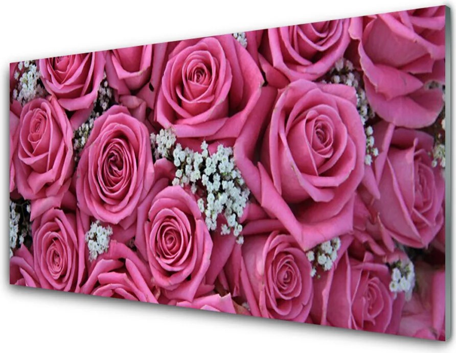 Szkło do Kuchni na Ścianę Herbaciane Róże w Rozkwicie