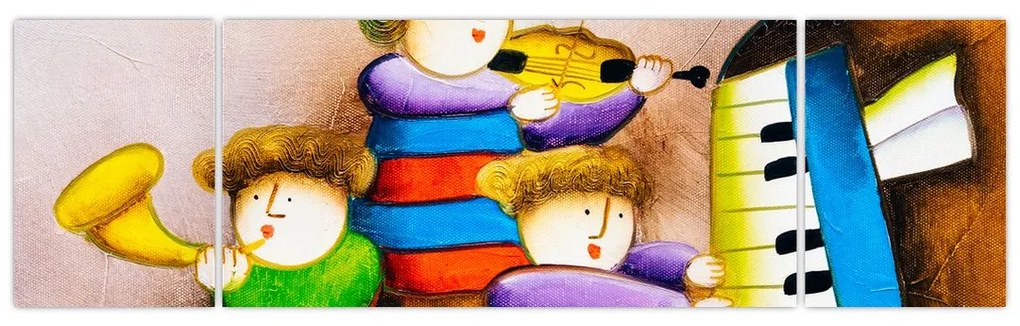 Obraz - Muzycy, malarstwo (170x50 cm)