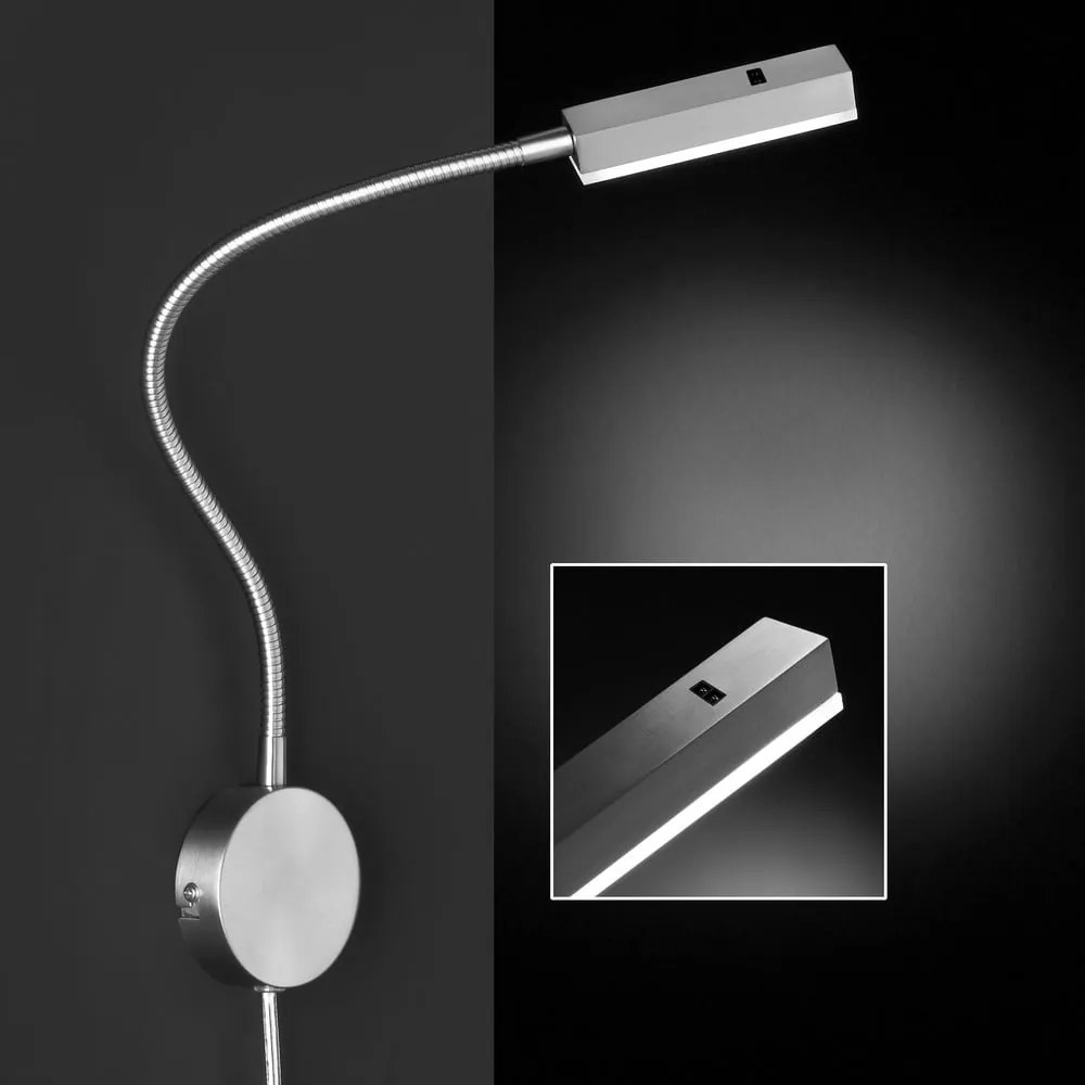Metalowa lampa punktowa LED ze ściemniaczem w kolorze srebra Raik – Fischer & Honsel