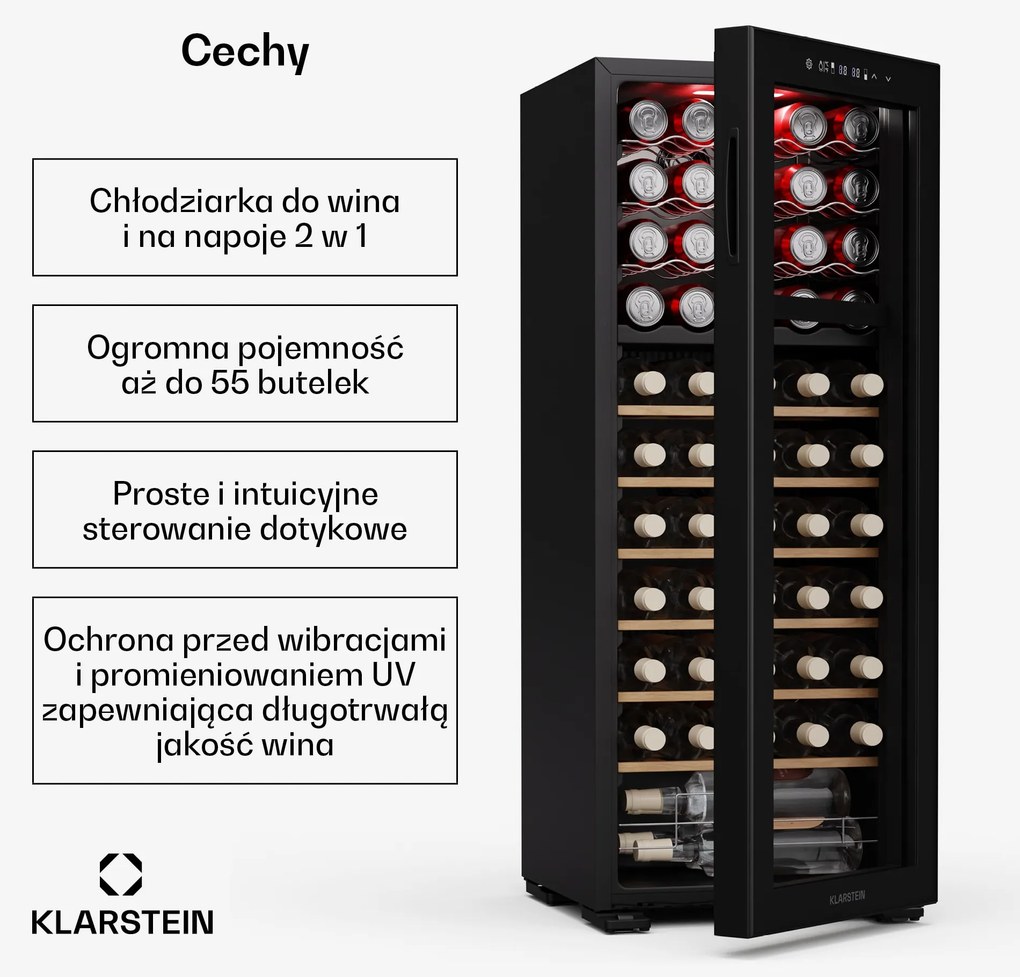 Klarstein Bovella 55 Duo+ Chłodziarka do wina