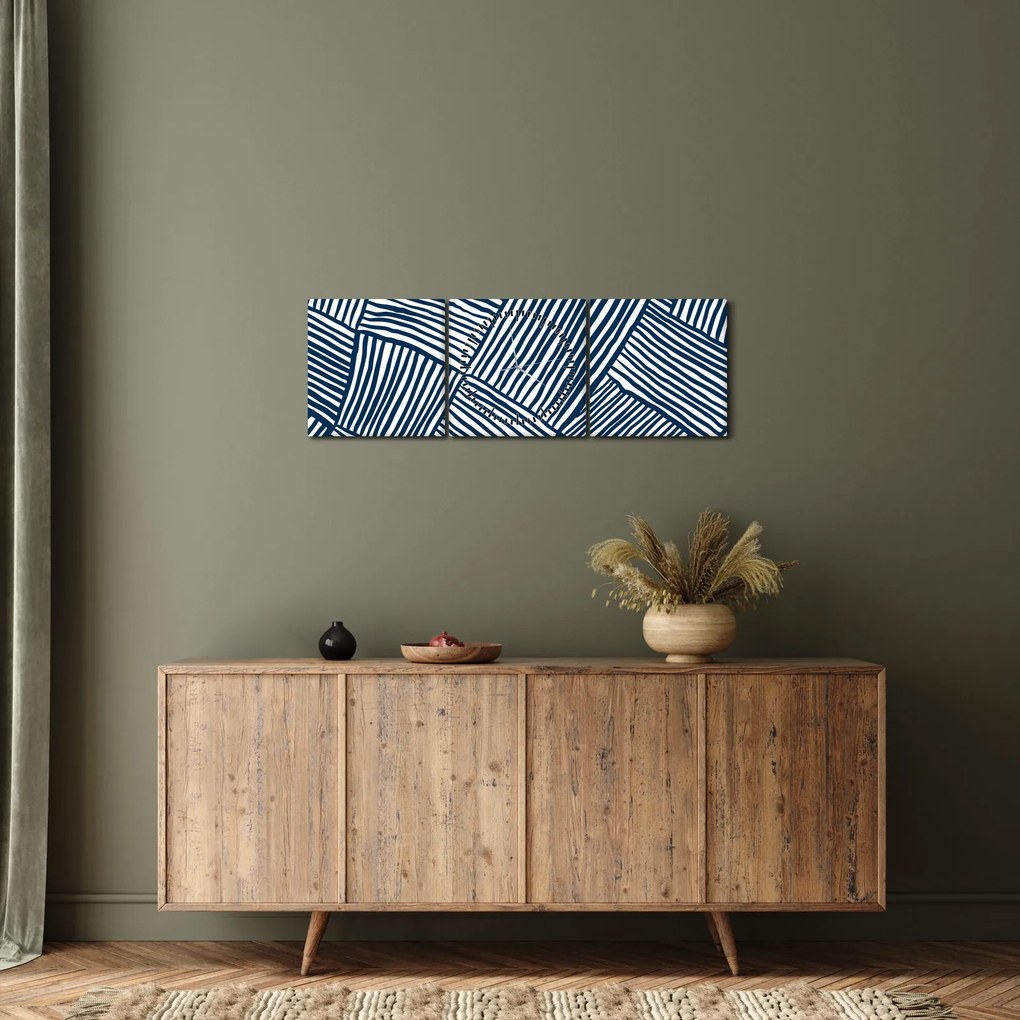 Obraz - linia 3D (z zegarem) (90x30 cm)