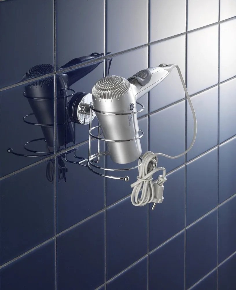 Uchwyt na suszarkę do włosów MILAZZO, Vacuum-Loc - stal chromowana, WENKO