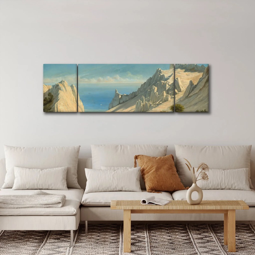 Obraz - Georg Emil Libert, View of Sommerspiret, the Cliffs of Møn, reprodukcje (170x50 cm)