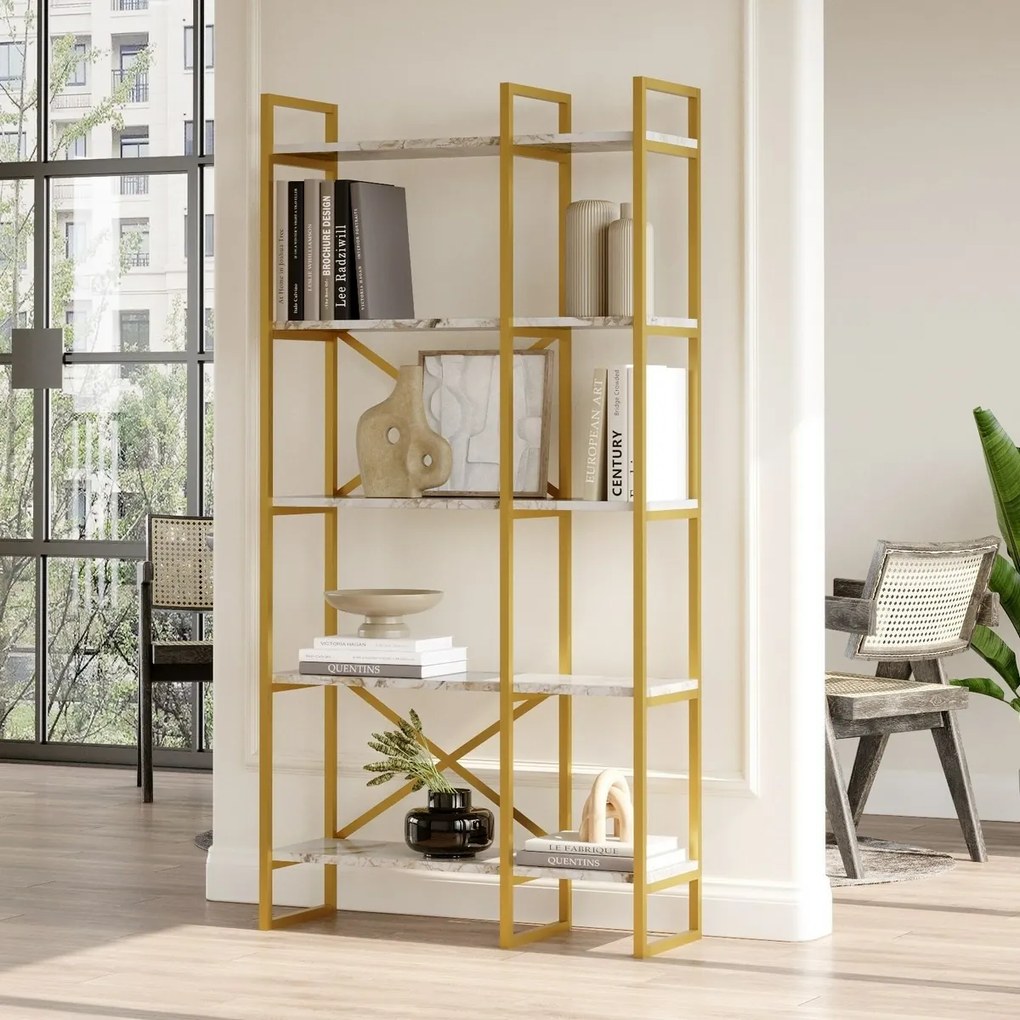 Regał Vento Double Marble and Gold, M