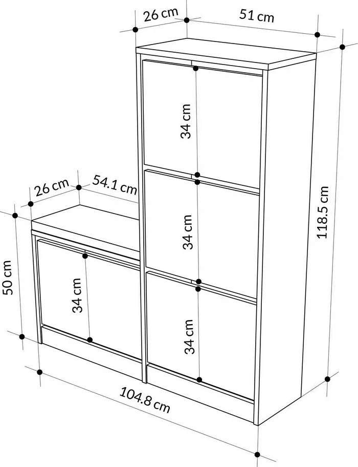 Szafka na buty Dude White