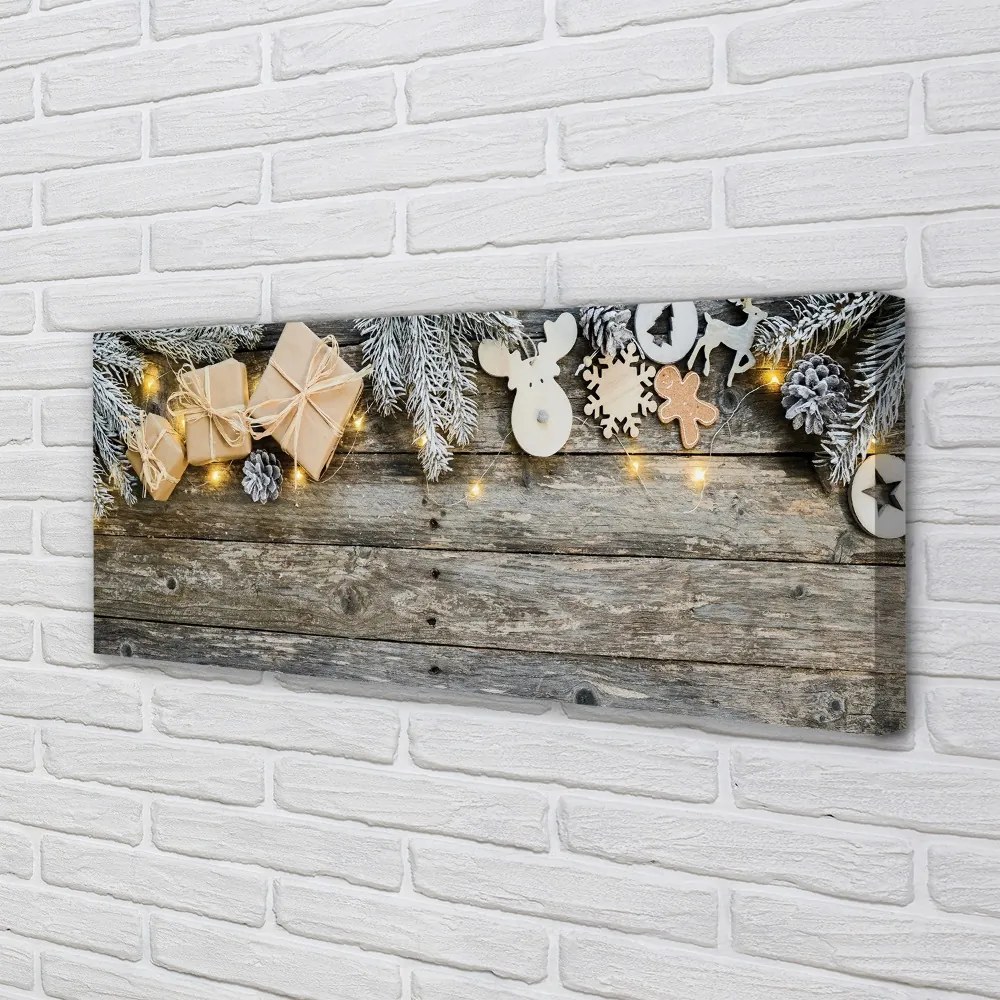 Obraz na płótnie Gałązki, Prezenty i Szyszki