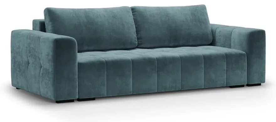 Niebieska aksamitna rozkładana sofa Milo Casa Luca