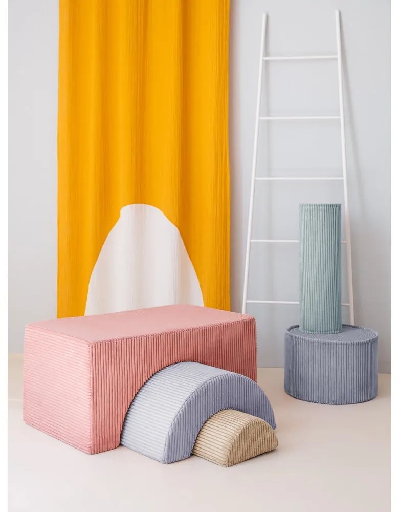 Różowy sztruksowy piankowy plac zabaw 75x49x37 cm Rainbow Montessori – Wigiwama