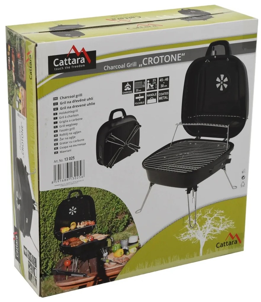 Cattara Grill składany na węgiel drzewny Crotone, 45 cm