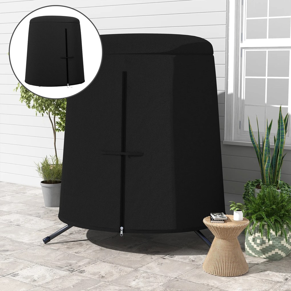 Outsunny Pokrowiec na meble zewnętrzne na meble Pokrowiec ochronny na meble, odporny na warunki atmosferyczne, 196 cm x 196 cm x 230 cm, Czarny