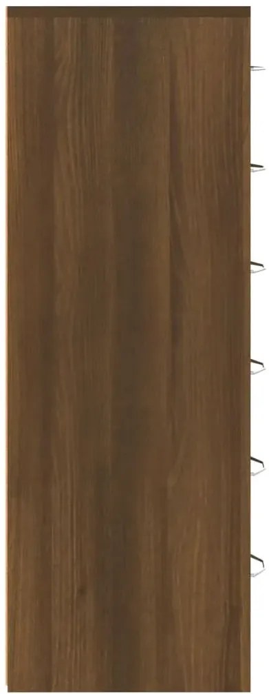 Minimalistyczna komoda z 6 szufladami brązowy dąb - Xeron