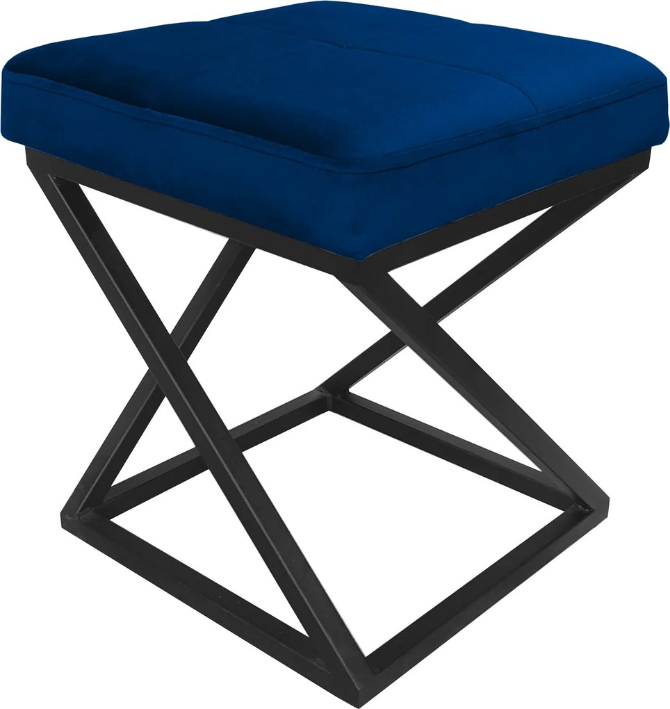 Pufa ZOA tkanina Welur loft ławka podnóżek metal : Kolor Stelaża - Czarny , Kolor tkaniny - VELVET - MG16, Typ tkaniny - Velvet