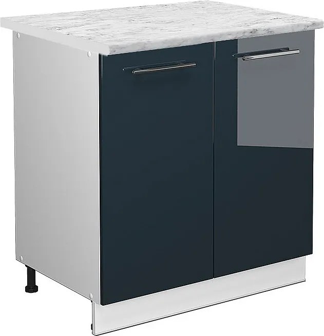 Szafka pod zlew ciemnoniebieski wysoki połysk 80x60x82 fame-line