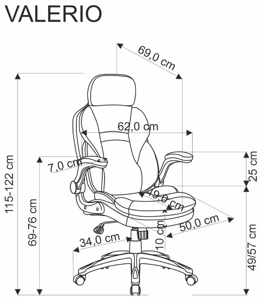 Fotel biurowy VALERIO czarny/szary HALMAR