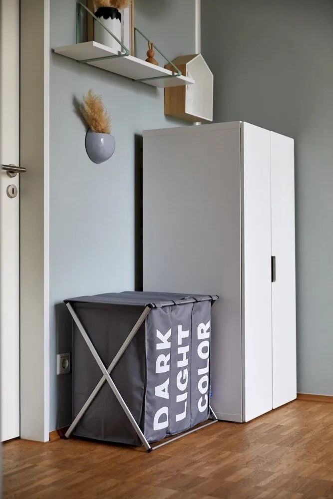 Kosz trójkomorowy, składany pojemnik na pranie TRIO TOP - 57 x 57 x 38, WENKO
