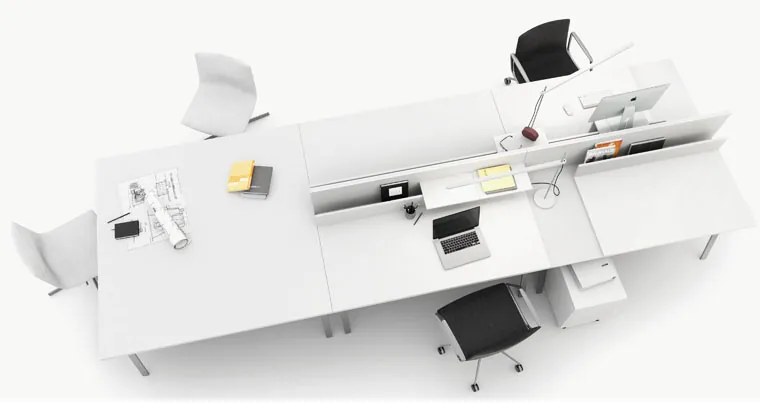 Biurko z regulacją wysokości SINGLE LAYERS, 160x80 cm, 2 silniki, biały