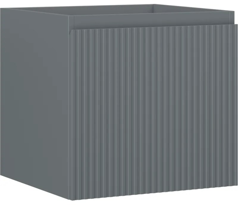 Mexen Rivel szafka łazienkowa podumywalkowa 50 cm, 1 szuflada, ryflowana , grafit mat - 91A20-05047-1-BF66