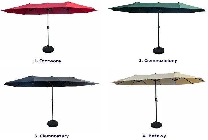 Ciemnozielony parasol do ogrodu - Berlog