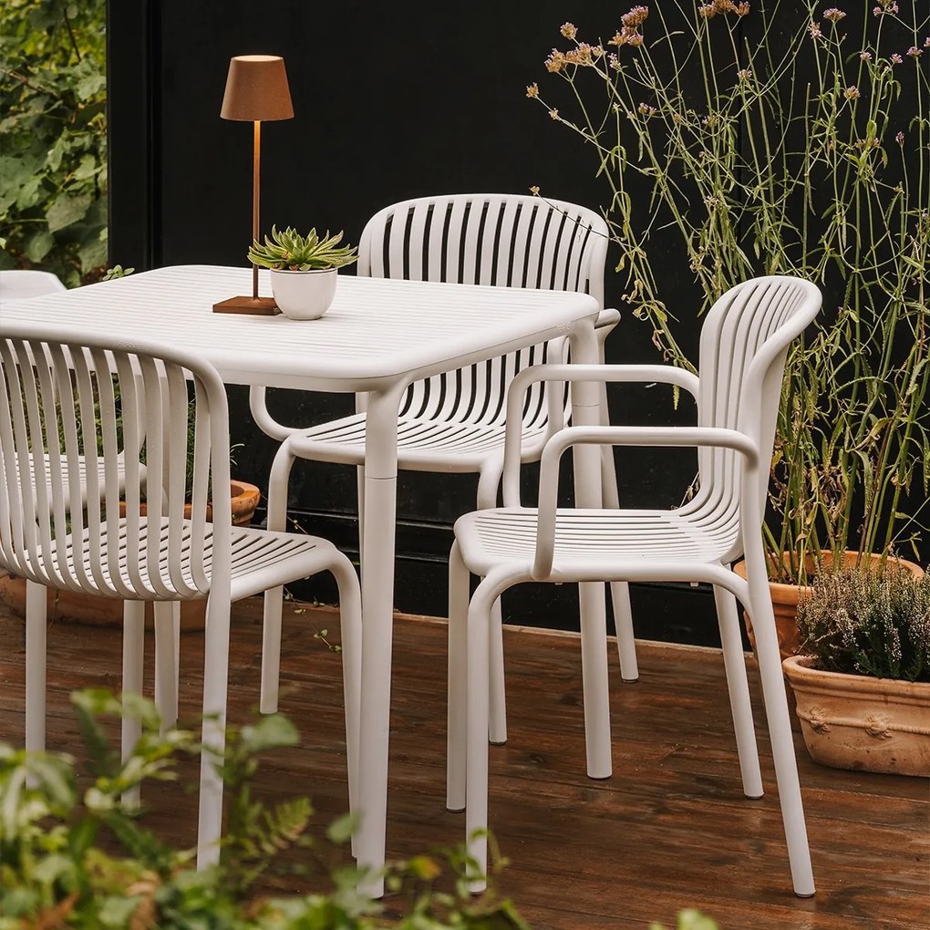 Plastikowe krzesło do ogrodu Brene, z podłokietnikami