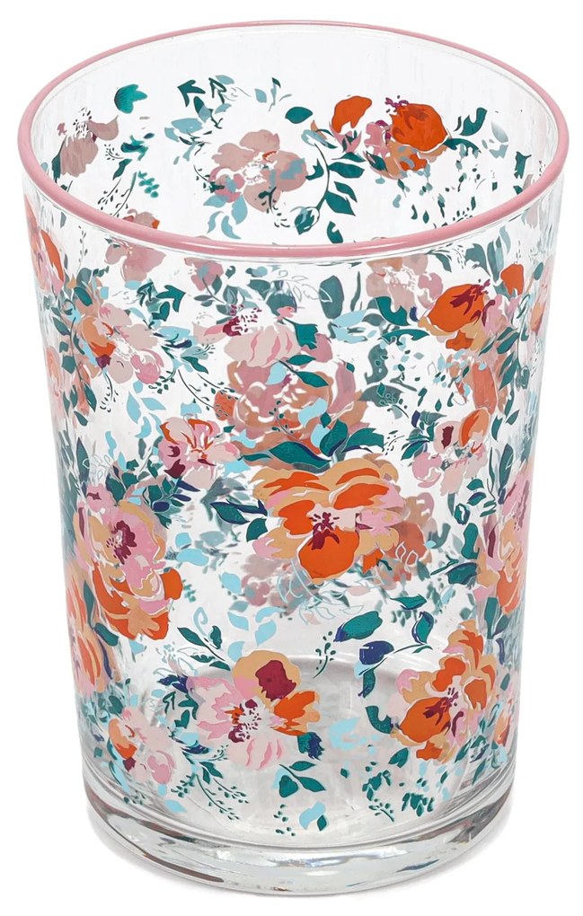 Duża szklanka w kwiatowy wzór, 510 ml