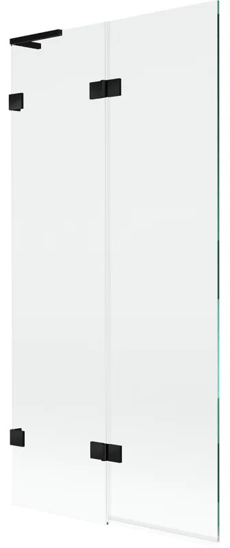 Mexen Lunar L parawan nawannowy 2-skrzydłowy lewy 90 x 150 cm, transparent, czarny - 897L-090-100-70-00-L
