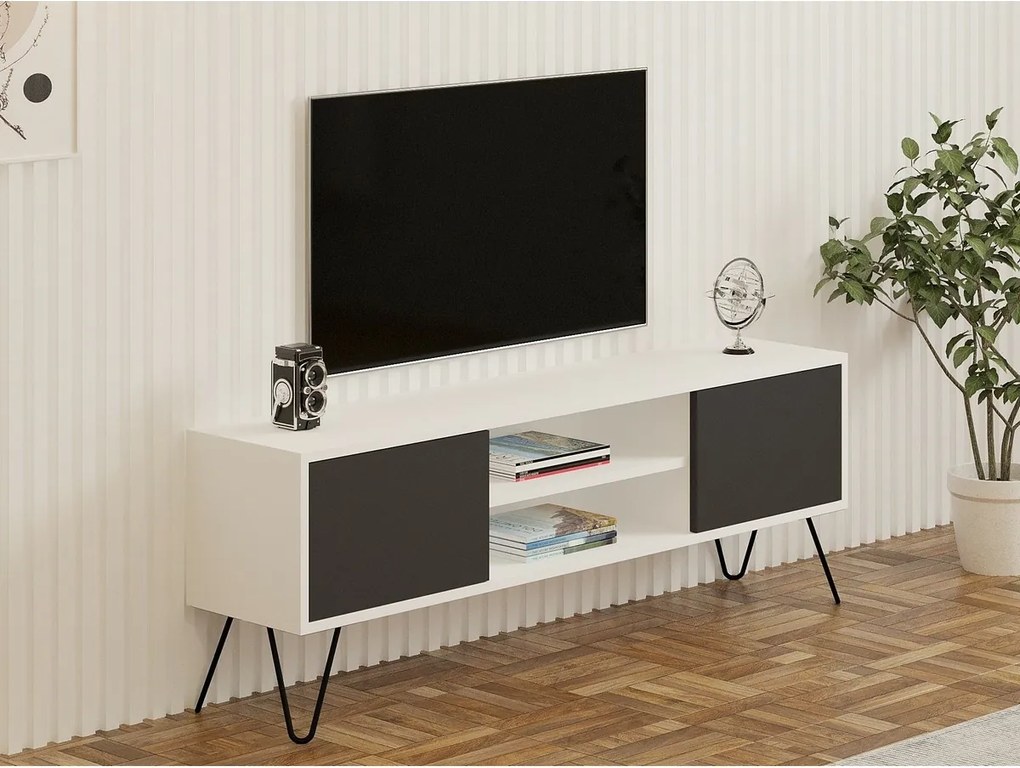 Stolik pod telewizor Hare White and Anthracite