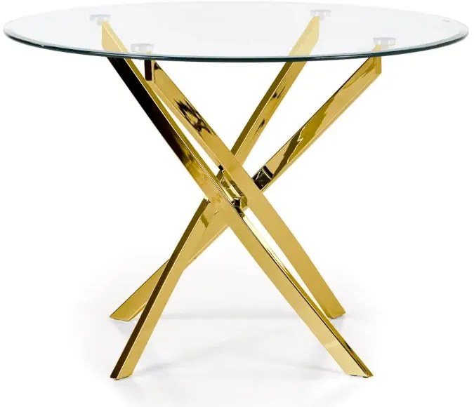 Szklany stół z okrągłym bezbarwnym blatem D8-N80