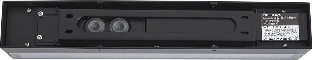 Industrialna zewnętrzna lampa ścienna czarna 38 cm z LED IP65 - Hannah