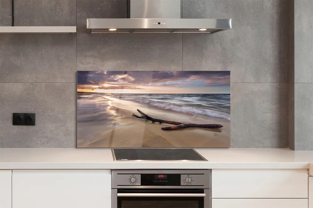 Panel szklany do Kuchni Zachód Słońca na Gdańskiej Plaży