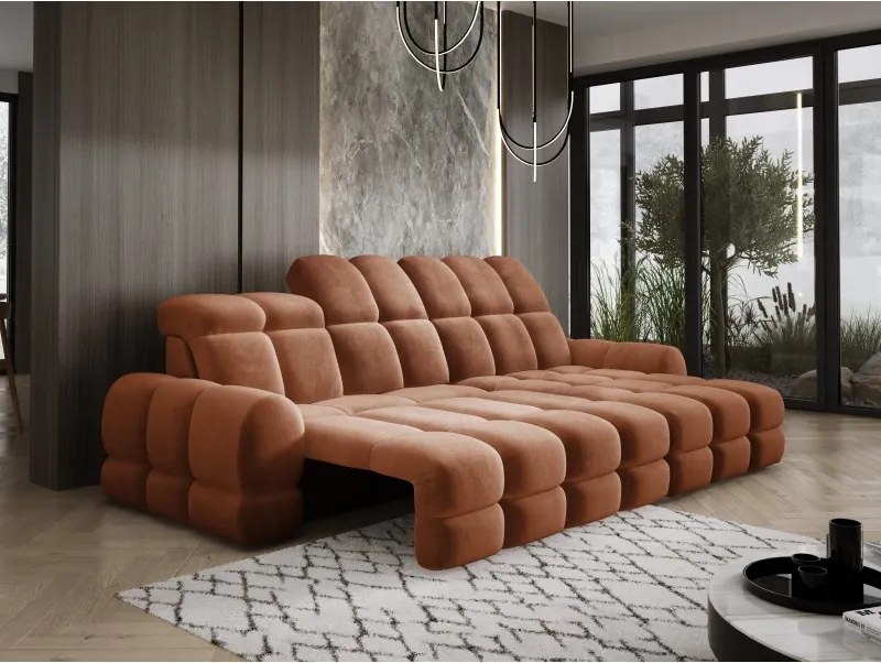 Narożnik TOLLO MINI S Prawostronny Elektryczna regulacja Salvador 08 kolor Pomarańczowy WERSAL